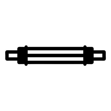Abstract black and white conveyor belt graphic with a minimalist design style