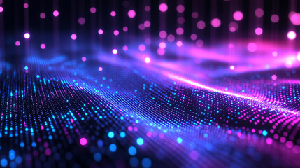 Hyperrealistic image of AI server lights blurred into motion lines, conveying speed, futuristic technology, and advanced computing environments.