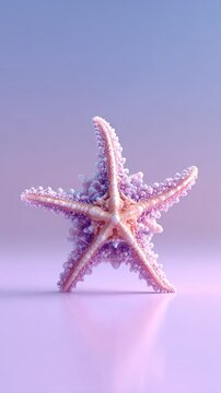 Starfish on a Purple Surface - A Detailed Close-Up.