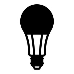 Obraz premium Black silhouette of a modern LED light bulb on a white background