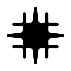 Obraz premium Geometric black symbol with horizontal and vertical extensions on white background