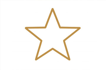 Obraz premium Gold five-pointed star outline symbol on transparent background representing quality and success