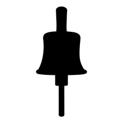 Simple black bell illustration silhouette on a white background rendering design