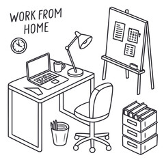 minimal line icons laptop mug desk office ch.svg