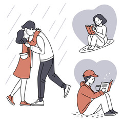 minimalist human line art couple holding hands.svg