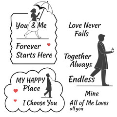 minimalist love typography you me love never.svg