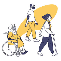 modern line art people of different body types.svg