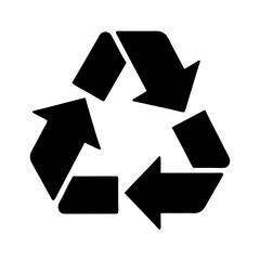 Classic Black and White Recycling Symbol for Environmental Awareness and Sustainability
