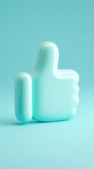 Fototapeta premium Thumbs Up Icon on Blue Background - Positive Feedback.