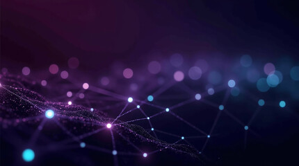 Fototapeta premium Abstract network of glowing lights and connections in dark space