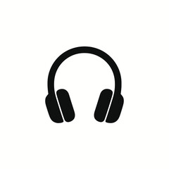 Modern Over-Ear Headphones — Minimal Black Vector Silhouette Isolated on White