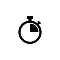 Stopwatch Timer Icon with Quarter Elapsed