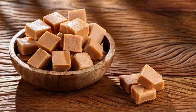 Brazilian Peanut Candy Traditionally Known As Pacoca Or Pacoquinha On A Wooden Table
