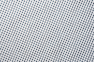 Macro of White Mesh Fabric with Geometric Grid Pattern