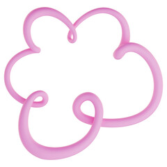 Modern pink cloud frame with smooth, rounded edges offers playful, whimsical charm for creative projects and adds a touch of lightheartedness to designs