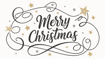 Obraz premium Merry christmas holiday season stars vector graphic design festive christmas card decoration template 100
