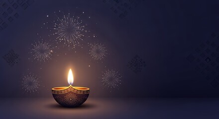 Happy Diwlai 2025 background with diwali themed illustration for social media wishes