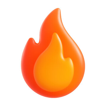 PNG Vibrant 3D flame icon design.