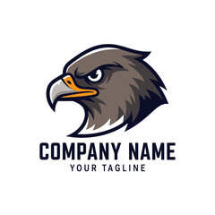 Obraz premium Illustration of an eagle's head with a stern expression, suitable for a company logo.