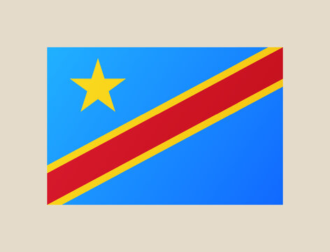 republic congo flag vector illustration. Modern vibrant flag emblem design in authentic national colors. Isolated vector design
