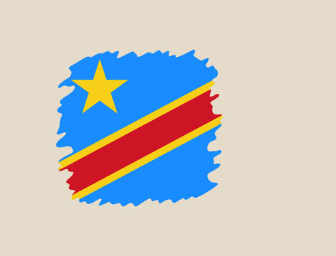 republic congo grunge flag vector illustration. Modern vibrant flag emblem design in authentic national colors. Isolated vector design