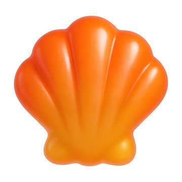 PNG Vibrant orange seashell illustration.