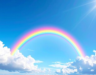 空に掛かる虹の橋　イラスト