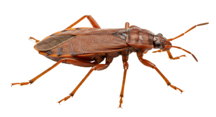 Close-up of a brown cockroach isolated on white background, detailed insect photography, perfect for pest control and entomology topics