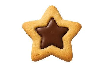 Star shape chocolate cookie transparent background