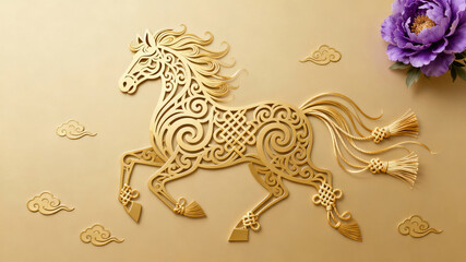 Chinese New Year Horse Theme background