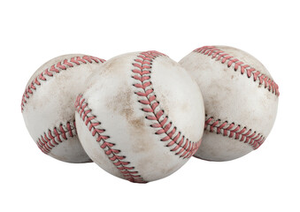 Trio of baseballs with pink stitching