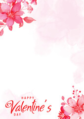 Romantic Red Roses Watercolor Valentine s Day Design Background