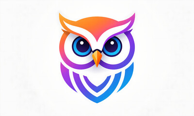 Modern Stylized Owl Logo with Gradient Colors, Representing Wisdom, Education, and Technology