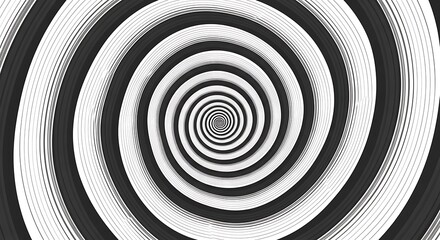 Obraz premium Hypnotic Black and White Spiral Optical Illusion Background.
