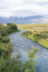 Fototapeta premium River Thorvaldsdalsa in Arskogssandur in Iceland