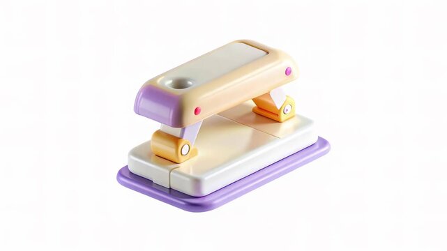 A colorful stapler designed with a modern aesthetic, featuring soft curves and a two-tone color scheme.