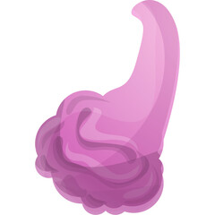 Abstract Pink Swirl Shape With Transparent Background And Gradient Lighting