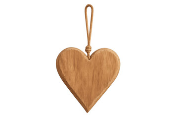 Wooden heart ornament hanging love decoration transparent background