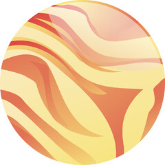 Obraz premium Abstract Swirling Warm Tones Circular Design with Yellow Orange and Red Hues Flowing Organic Shapes Transparent Background