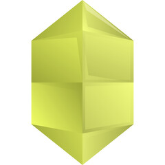 Abstract Yellow Geometric Crystal Shape With Transparent Background and Soft Lighting