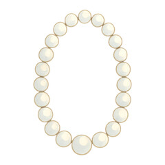 Obraz premium PNG Elegant pearl necklace illustration.