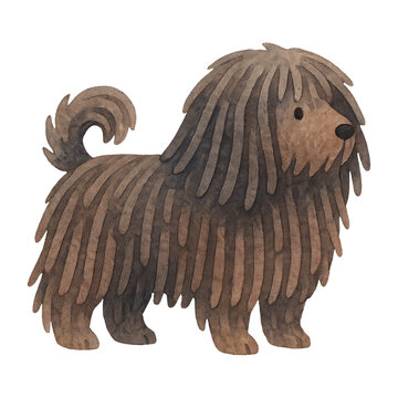 PNG Adorable shaggy dog illustration
