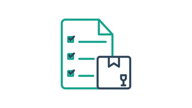 Inventory icon animation. Animated icon related to procurement. Suitable for user interface, provide visual feedback and more. alpha channel, transparent background