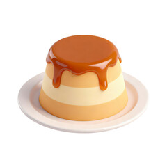 Pudim. Flan. Dessert 3d