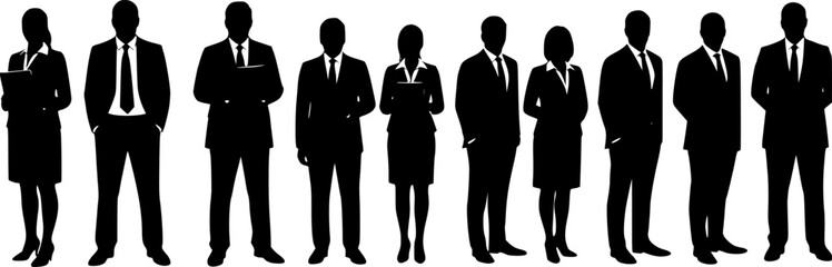 Business people, set of vector silhouettes