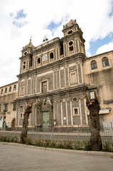 Architectural Sights of The Monastery of Saint Lucy (Monastero di Santa Lucia) in Adrano, Sicily, Italy.