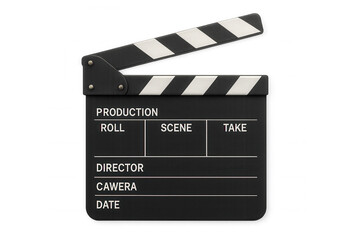Clapperboard opening, symbolizing film production, movie industry, cinematic art, and visual content creation