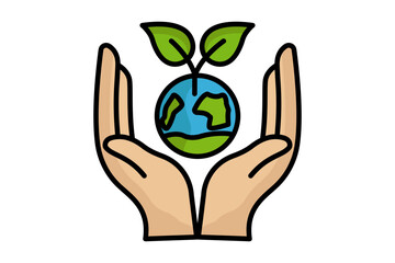 Conservation icon. lineal icon style. icon related to sustainable. recycling elements vector illustration © sobahus surur