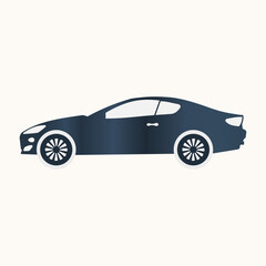 Minimalist Sports Car Silhouette — Sleek Luxury Vehicle Vector Illustration