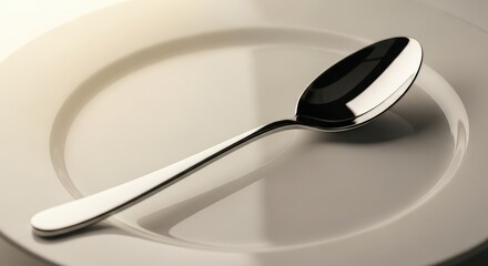 stainless steel spoon on a plate